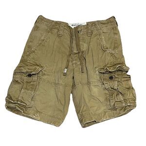 Abercrombie & Fitch Cargo Shorts Men’s Size 30 Khaki Distressed Paratrooper Y2K
